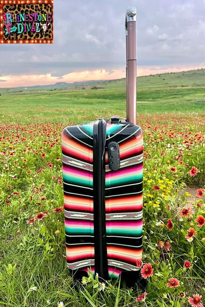 Rolling Rambler Serape Leopard Hard Sided Luggage Suit Case