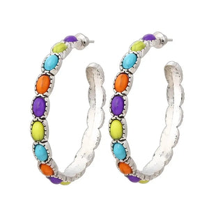 Colorful C Hoop Earrings