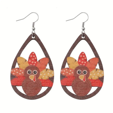 Vintage Turkey Wood Earrings