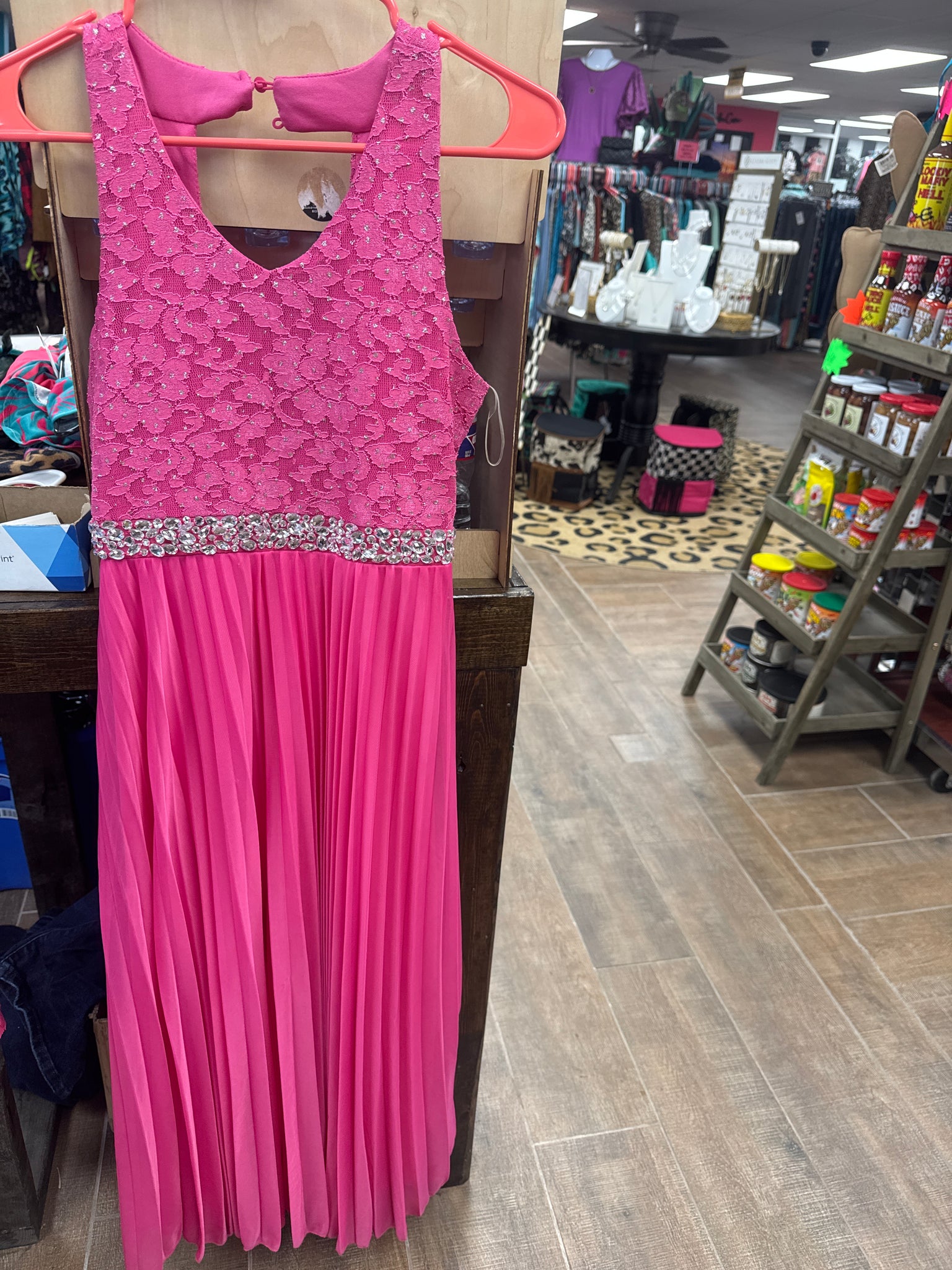 Girls Rhinestone Maxi Dress