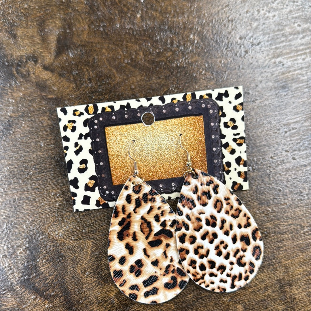 Shiny Faux Leopard Earrings