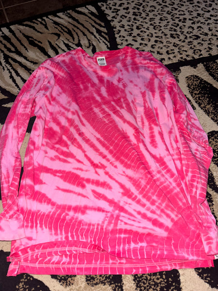 NWOT Pink Tye Dye Long Sleeve-LARGE