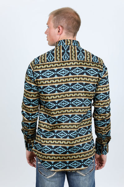 Men’s Legendary Aztec Cotton Spandex Modern Fit shirt - Black