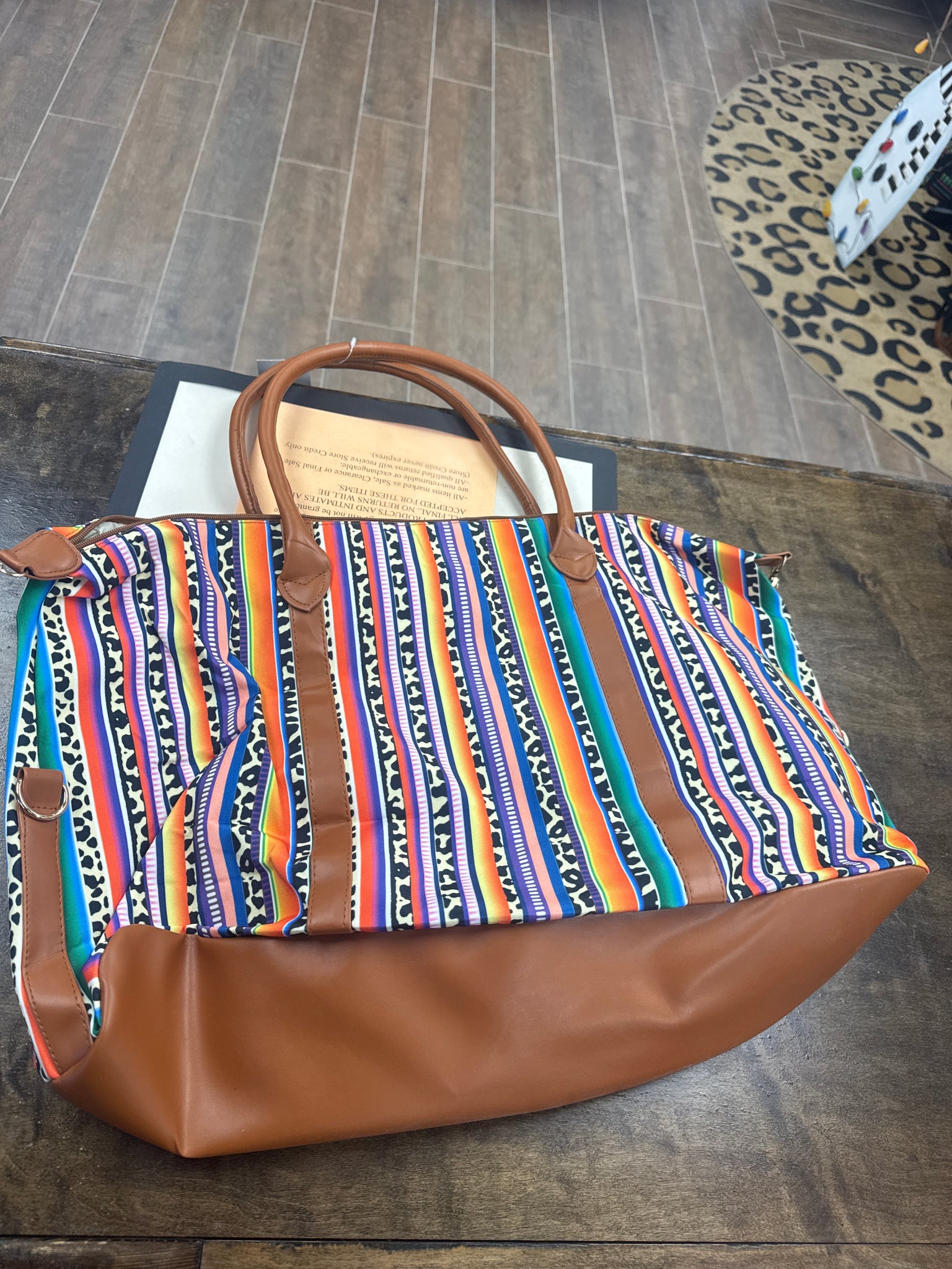 Serape/Leopard Tote