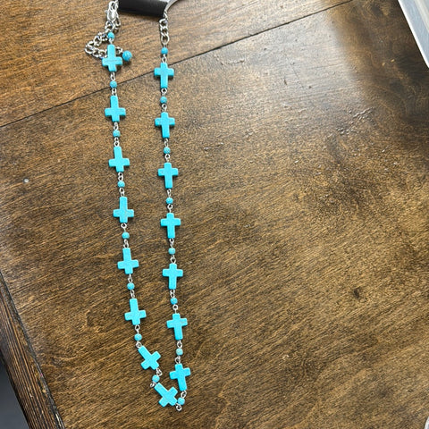 Turquoise Cross Necklace