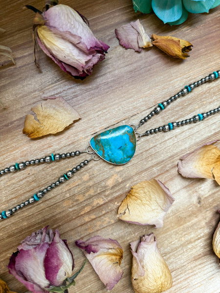 Sterling Silver & Turquoise Choker – 13” + Extender – Handmade In-House by The Bijoux FAB