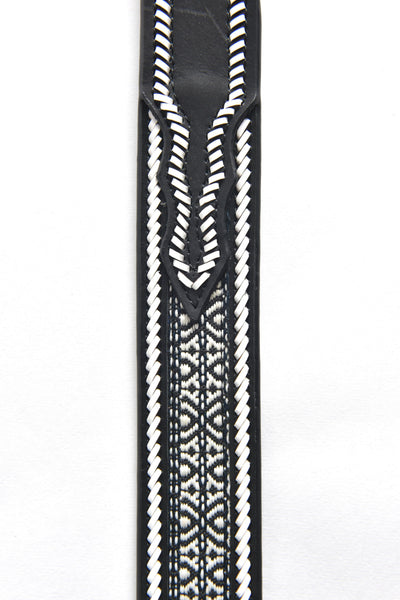 Mens Genuine Leather 3D Hand Stitched Belt - Black