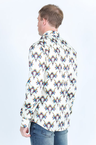 Mens Satin Cotton/Spandex Modern Fit Long Sleeve Shirt