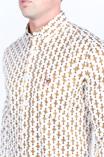Mens Satin Cotton/Spandex Modern Fit Long Sleeve Shirt