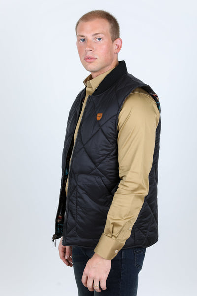 Mens Insulated Reversible Vest - Black