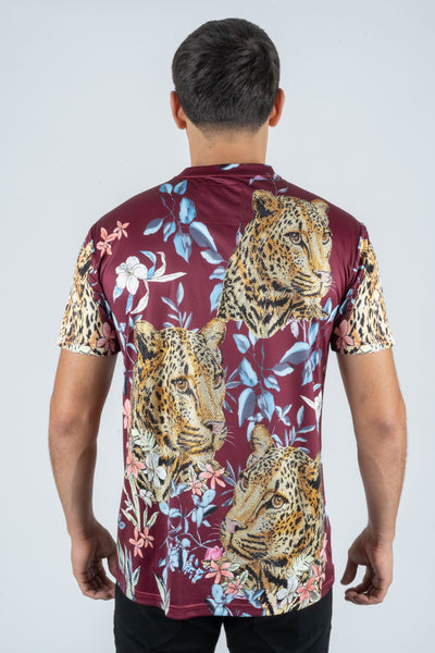 Men's Cotton Wine Rhinestone T-shirt