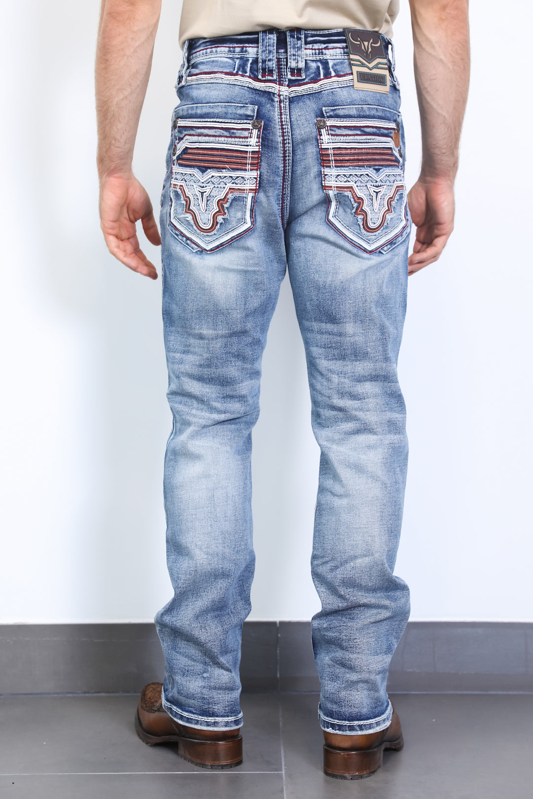 Holt Men's Blue Slim Boot Cut Jeans – Rhinestone Divaz