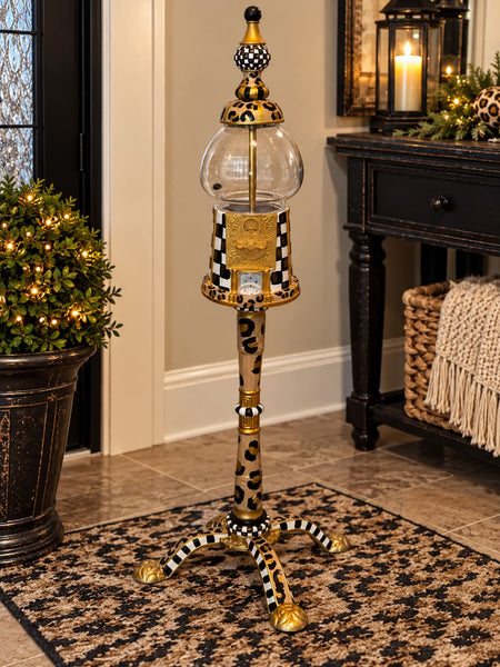 PREORDER Hand Painted Leopard/Checker Gumball Machine