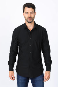 Men’s Modern Fit Stretch Dress Shirt - Black