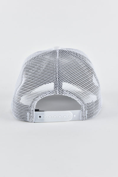 Mens Aztec Visor 3D Logo Baseball Cap - White