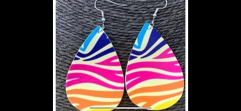 Colorful Zebra Earrings