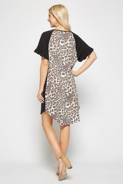 Leopard Back Short Dress