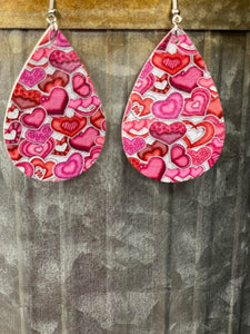 Red/Pink Multi Heart Earrings