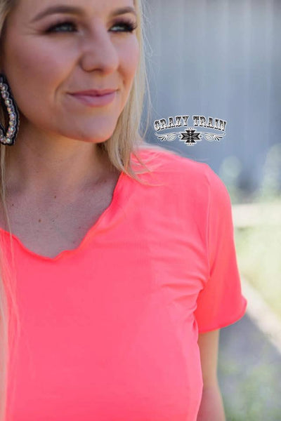 Neon Coral Butter Basic Tee