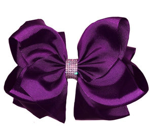 Purple Double Layer Rhinestone Bow