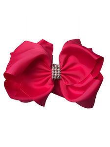 Hot Pink Double Layer Rhinestone Bow