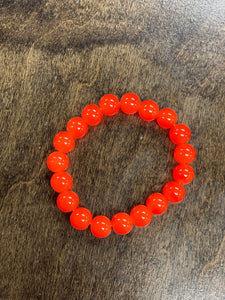 Orange 10mm Bead Bracelet