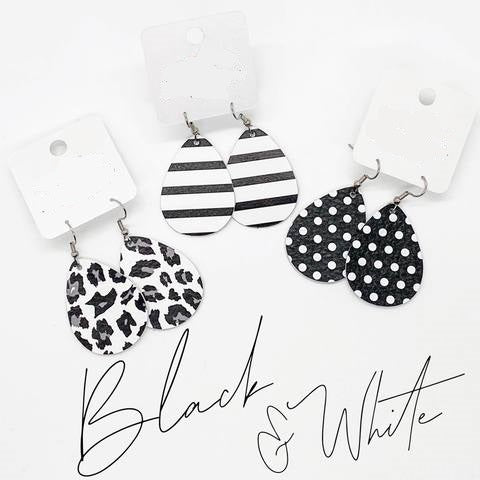 Black/White Leopard Itty Bitty Earring