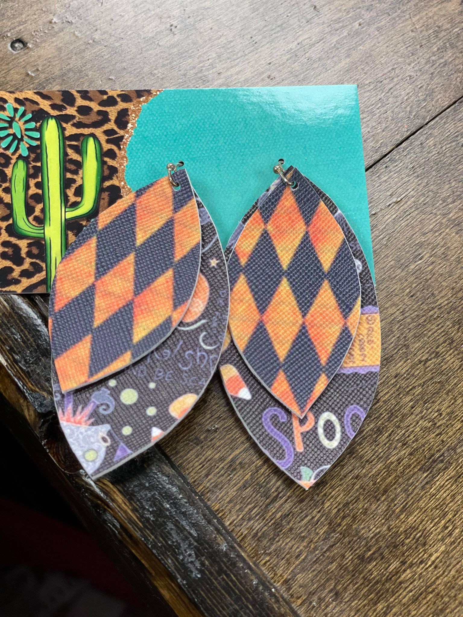 Harlequin Halloween Earrings