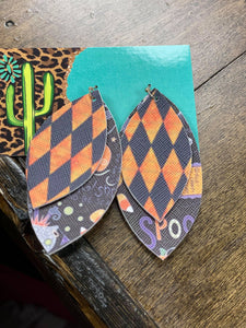 Harlequin Halloween Earrings