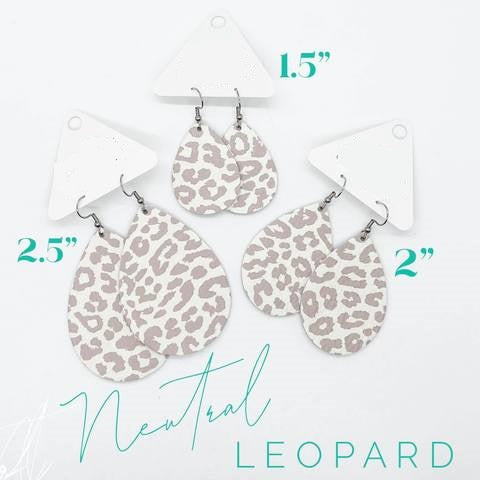 Nude Leopard Leather Earrings