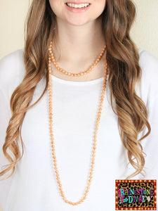 60" Soft Peach Bead Necklace