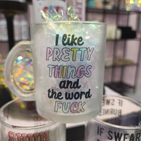 Iridescent Shimmer Glitter Mug*Multiple Designs*