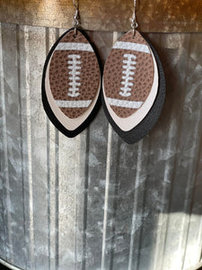 Black/White Football Layer Earrings