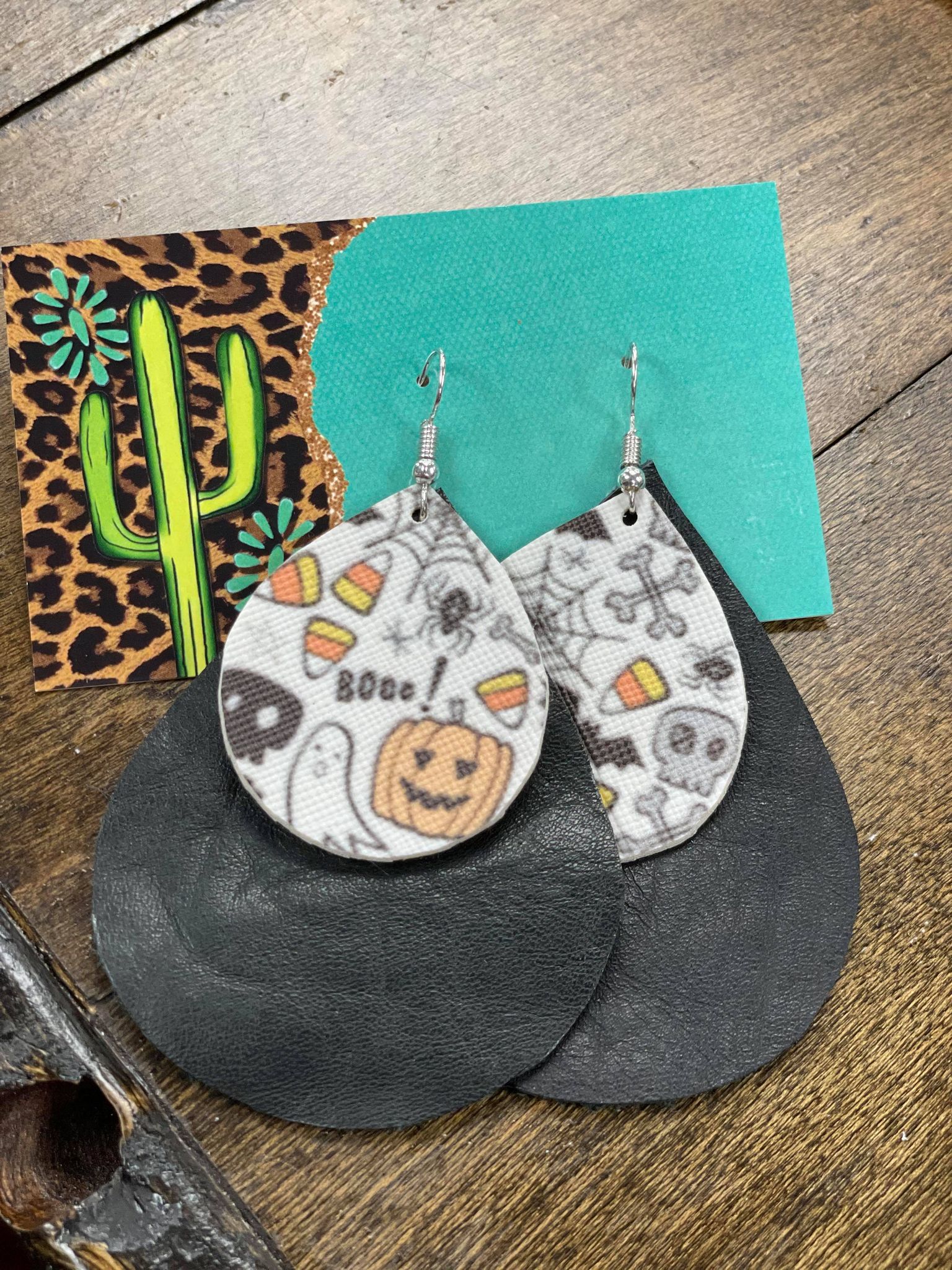 Black Halloween Theme Earring
