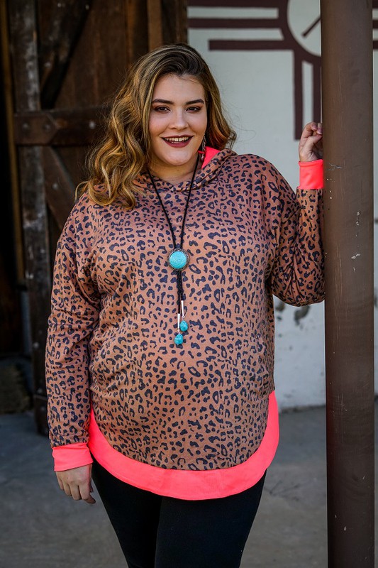 Leopard/Neon Pink Reversible Hoodie
