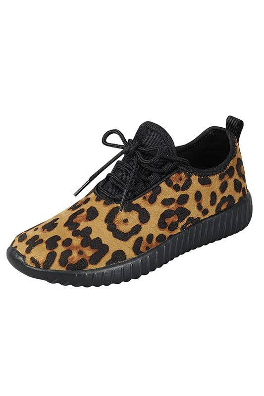 Leopard Sneaker With Black Sole