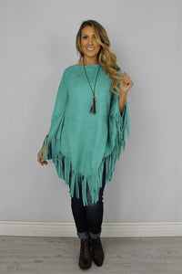 DD13 Teal Suede Poncho