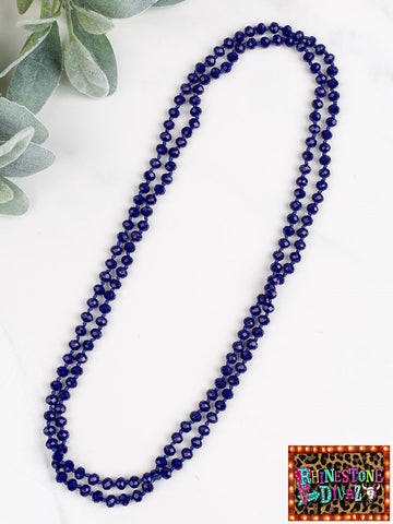 60" Sapphire Bead Necklace
