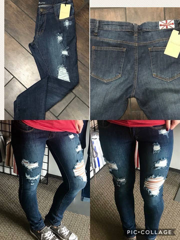 Machine Distressed Jeans