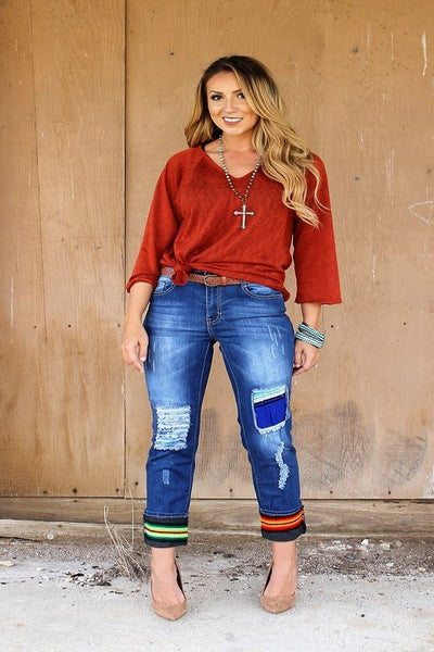 518 Serape Blanket Distressed jeans