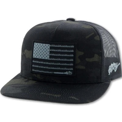 YOUTH "LIBERTY ROPER" CAMO/BLACK Hooey Hat