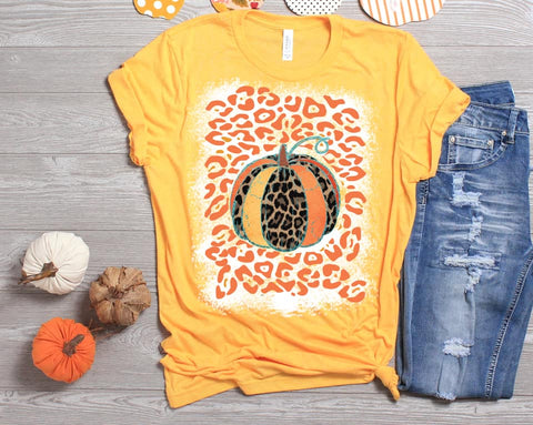 Yellow Leopard Bleached Fall Tee