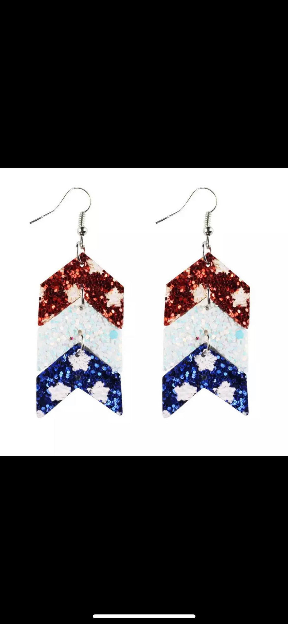 Flag Glitter Earrings