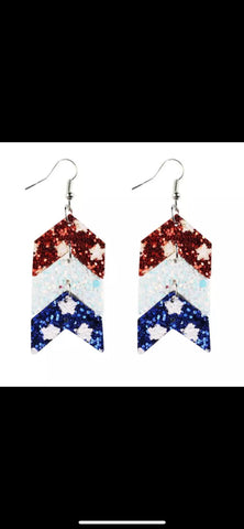 Flag Glitter Earrings