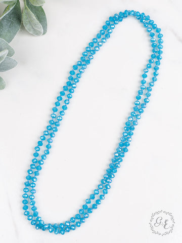 Frosty Blue 60" Bead Necklace