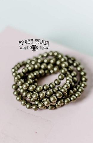 Army Green Bead Bracelet