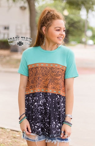 Tooled Leather Tee