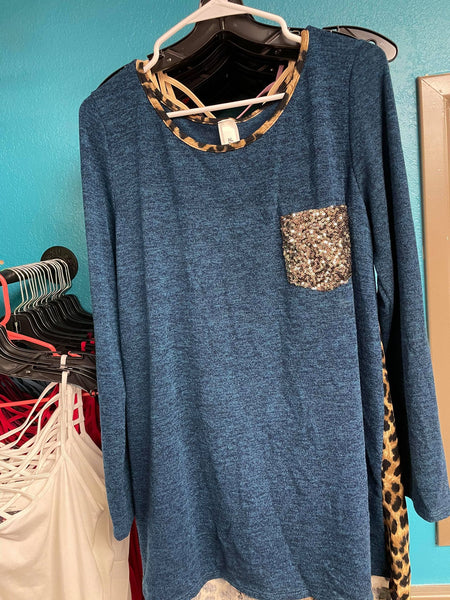 Teal Leopard Backdrop