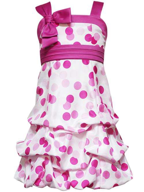 Multi Pink Polka Dot Ruffle Kids Dress