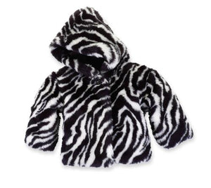 Kids Zebra Fur Coat